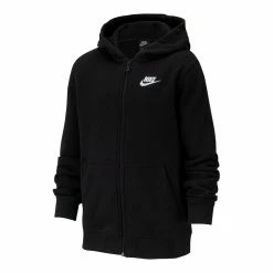 Kids 7-20 Nike Club Fleece Full-Zip Hoodie -Nike outlet shop 3847199 Black White