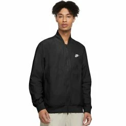 Men's Nike Woven Players Jacket -Nike outlet shop 4254066 Black White