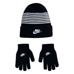 Boys 8-20 Nike Striped Beanie & Gloves Set 7 Boys 8-20 Nike Striped Beanie & Gloves Set -Nike outlet shop 4970522 Black