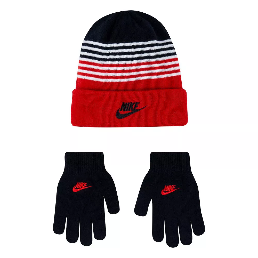 Boys 8-20 Nike Striped Beanie & Gloves Set 2 Boys 8-20 Nike Striped Beanie & Gloves Set