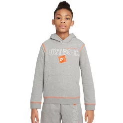 Boys 8-20 Nike Club Fleece Just Do It Pullover Hoodie -Nike outlet shop 5010719 Gray Heather Orange