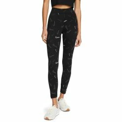 Women's Nike Sportswear Printed High-Waisted Leggings -Nike outlet shop 5165298 Black