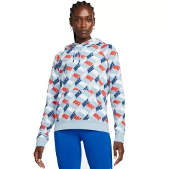 Women's Nike Sportswear Essentials Printed Hoodie -Nike outlet shop 5267092 Border Blue