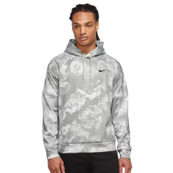 Men's Nike Therma-FIT Printed Pullover Fitness Hoodie -Nike outlet shop 5557429 Smoke Grey