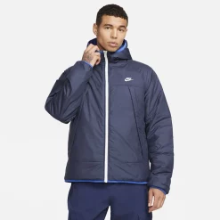 Men's Nike Therma-FIT Legacy Reversible Hooded Jacket -Nike outlet shop 5581463 Obsidian Game Royal