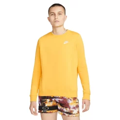 Women's Nike Sportswear Club Fleece Crewneck Sweatshirt -Nike outlet shop 5583219 Yellow Ochre