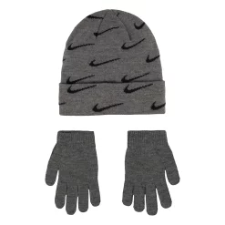 Boys 8-20 Nike Swoosh Repeat Beanie & Gloves Set -Nike outlet shop 5627682 ALT