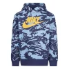 Boys 4-7 Nike Club Camo Fleece Pullover Hoodie -Nike outlet shop 5660625 Navy