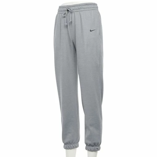 Women's Nike Therma Fleece Training Sweatpants -Nike outlet shop 5671393 Particle Gray Black