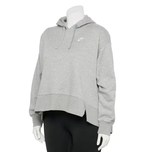 Plus Size Nike Sportswear Club Fleece Hoodie -Nike outlet shop 5678140 Gray Heather