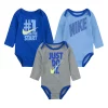 Baby Boys Nike Long Sleeve Bodysuits 3-Pack Set -Nike outlet shop 5698496
