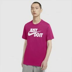 Men's Nike "Just Do It" Logo Tee -Nike outlet shop 5721511 Fireberry