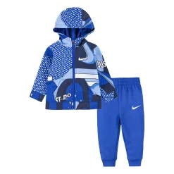 Baby Boy Nike All Day Play All Over Print Hooded Jacket & Jogger Pants Set -Nike outlet shop 5745186 Blue
