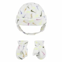 Toddler Nike Swoosh Allover Print Fleece Trapper Hat & Mittens Set -Nike outlet shop 5756117 ALT