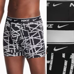Men's Nike Dri-FIT Essential 3-pack Stretch Boxer Briefs -Nike outlet shop 6196492 Black Gray Black