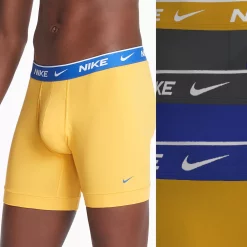 Men's Nike Dri-FIT Essential 3-pack Stretch Boxer Briefs -Nike outlet shop 6196492 Yellow Blue Gray