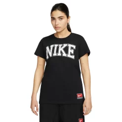Women's Nike Sportswear Graphic Tee -Nike outlet shop 6196574 Black